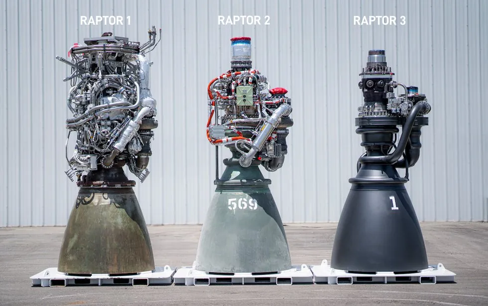 SpaceX Raptor engine iteration diagram