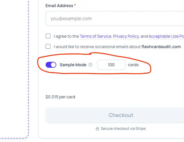 Sample Mode toggle